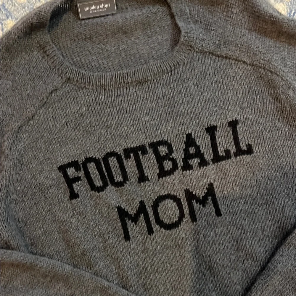 Wooden Ships Charcoal 'Football Mom' Knit Sweater - Picture 2 of 3